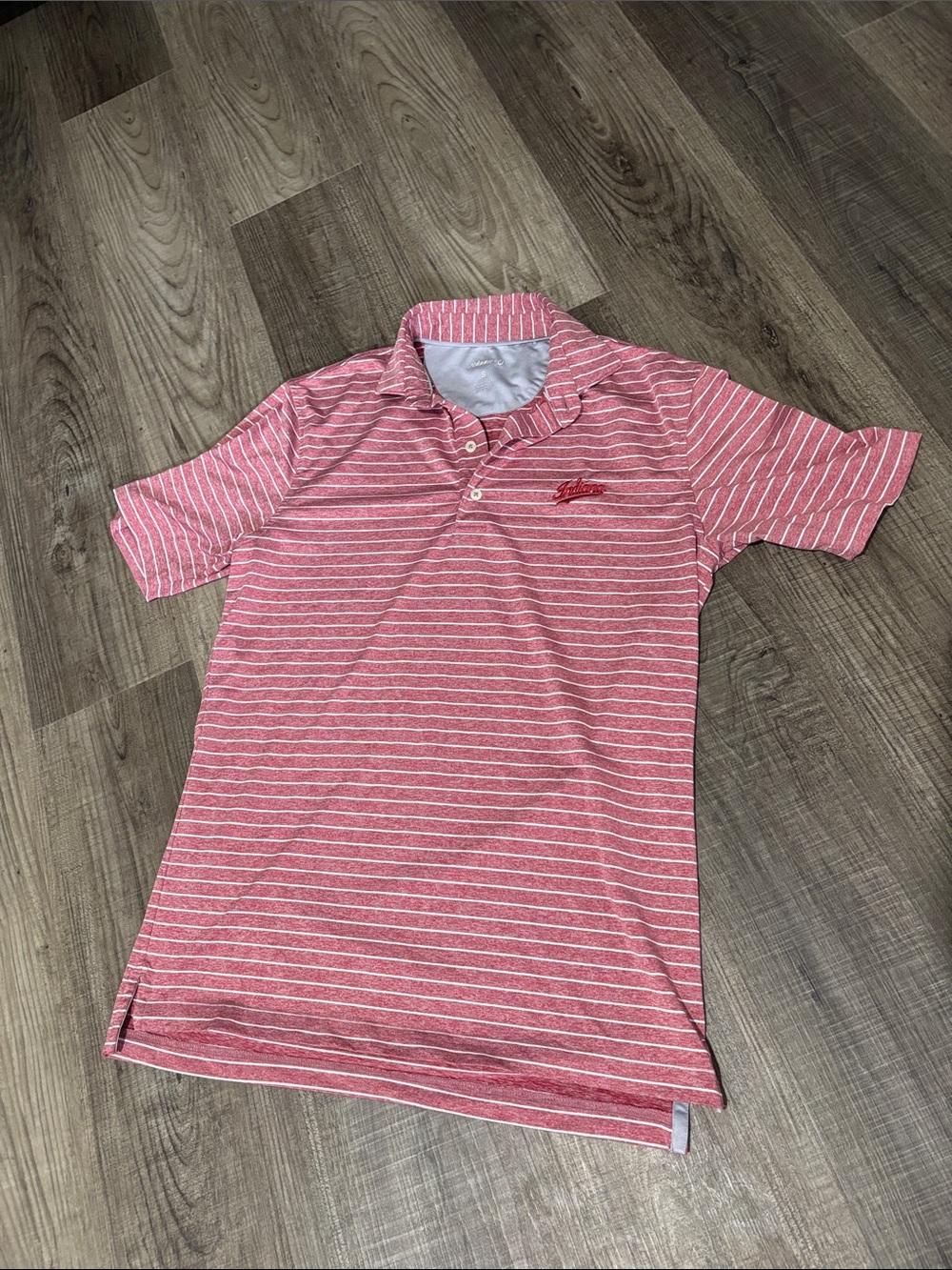 johnnie-O Red & White Striped Indiana Polo